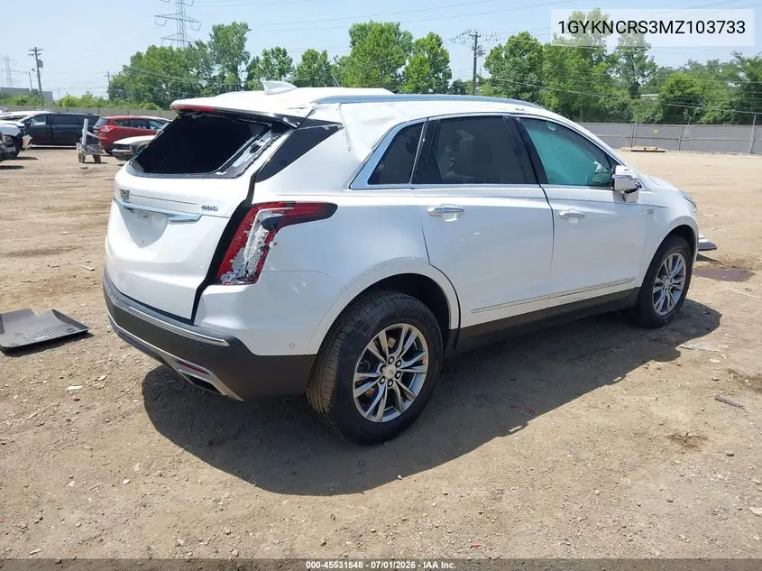 2021 Cadillac Xt5 Fwd Premium Luxury VIN: 1GYKNCRS3MZ103733 Lot: 45531548
