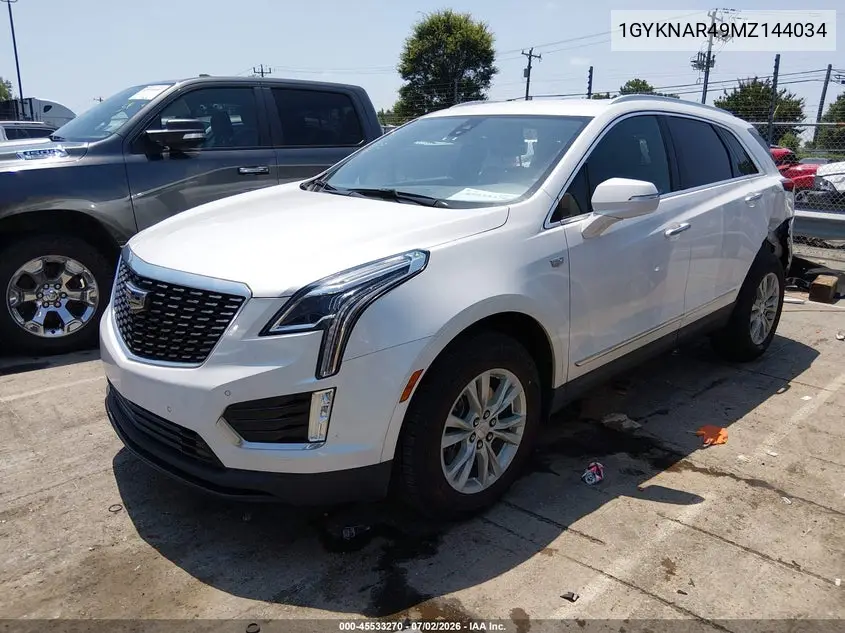 2021 Cadillac Xt5 Fwd Luxury VIN: 1GYKNAR49MZ144034 Lot: 45533270