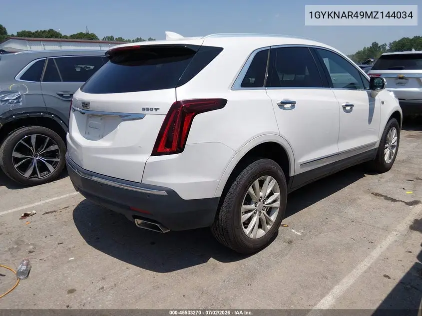 2021 Cadillac Xt5 Fwd Luxury VIN: 1GYKNAR49MZ144034 Lot: 45533270
