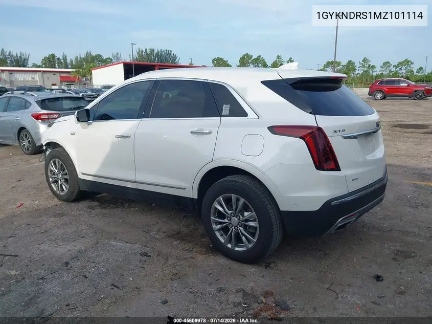 2021 Cadillac Xt5 Awd Premium Luxury VIN: 1GYKNDRS1MZ101114 Lot: 45609978
