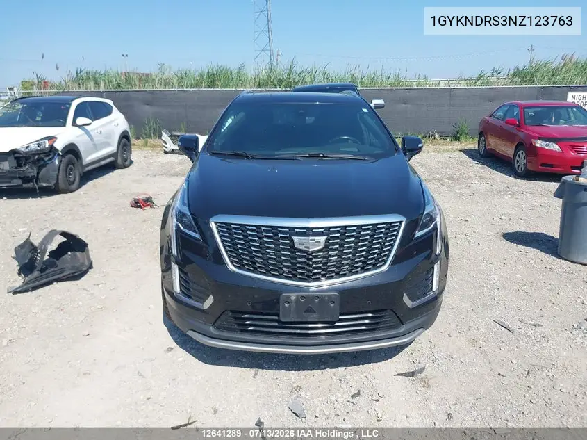 2022 Cadillac Xt5 VIN: 1GYKNDRS3NZ123763 Lot: 12641289