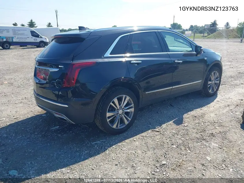 2022 Cadillac Xt5 VIN: 1GYKNDRS3NZ123763 Lot: 12641289