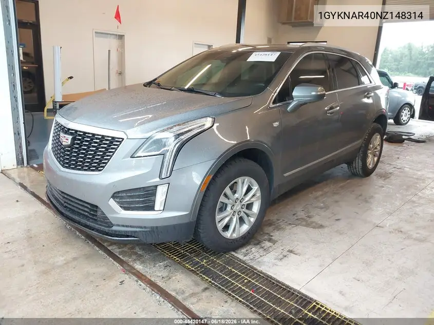 2022 Cadillac Xt5 Fwd Luxury VIN: 1GYKNAR40NZ148314 Lot: 45420147
