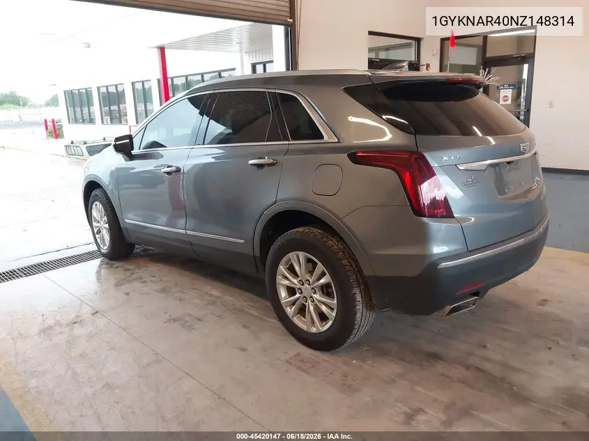 2022 Cadillac Xt5 Fwd Luxury VIN: 1GYKNAR40NZ148314 Lot: 45420147