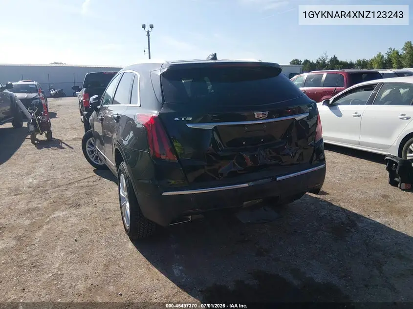 2022 Cadillac Xt5 Fwd Luxury VIN: 1GYKNAR4XNZ123243 Lot: 45497370