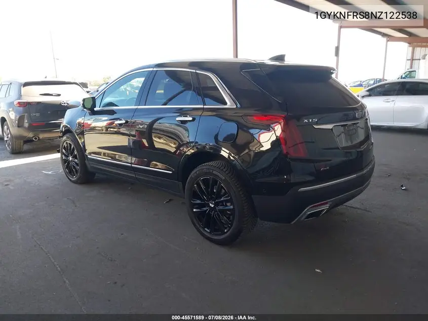 2022 Cadillac Xt5 Awd Premium Luxury VIN: 1GYKNFRS8NZ122538 Lot: 45571589