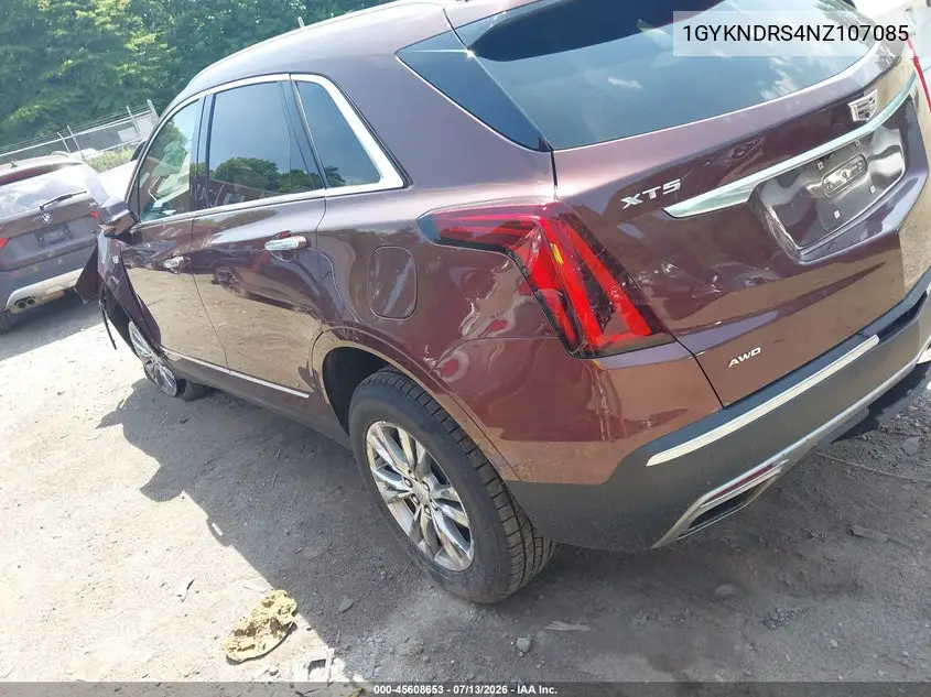 2022 Cadillac Xt5 Awd Premium Luxury VIN: 1GYKNDRS4NZ107085 Lot: 45608653