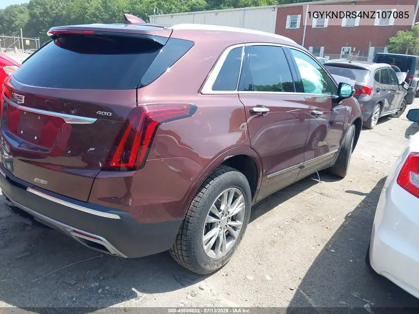 2022 Cadillac Xt5 Awd Premium Luxury VIN: 1GYKNDRS4NZ107085 Lot: 45608653