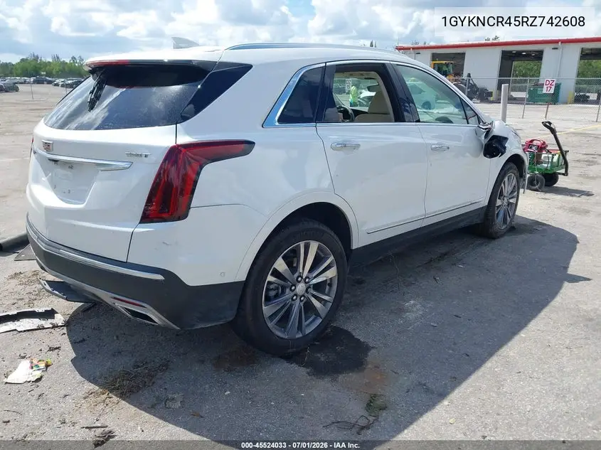 2024 Cadillac Xt5 Fwd Premium Luxury VIN: 1GYKNCR45RZ742608 Lot: 45524033