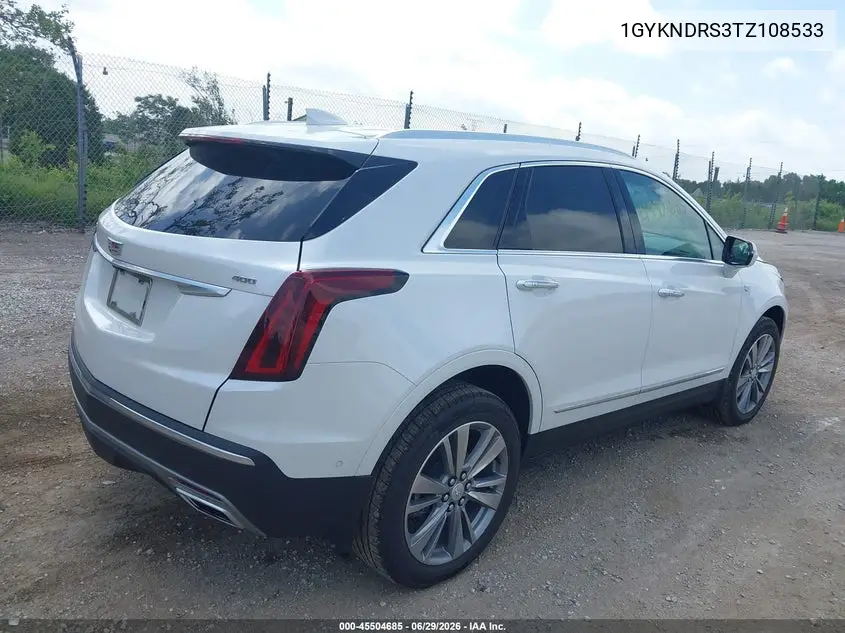 2026 Cadillac Xt5 Premium Luxury Awd VIN: 1GYKNDRS3TZ108533 Lot: 45504685