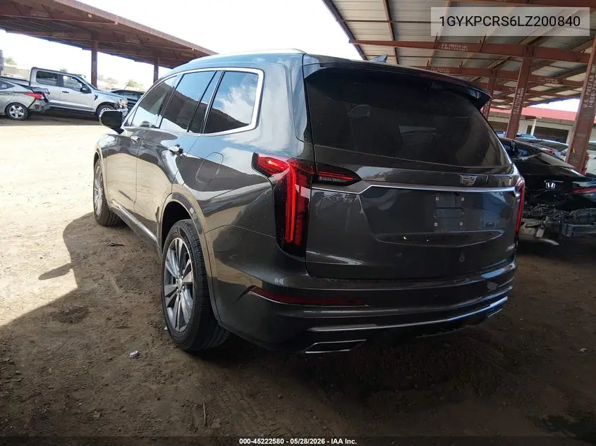 2020 Cadillac Xt6 Fwd Premium Luxury VIN: 1GYKPCRS6LZ200840 Lot: 45222580