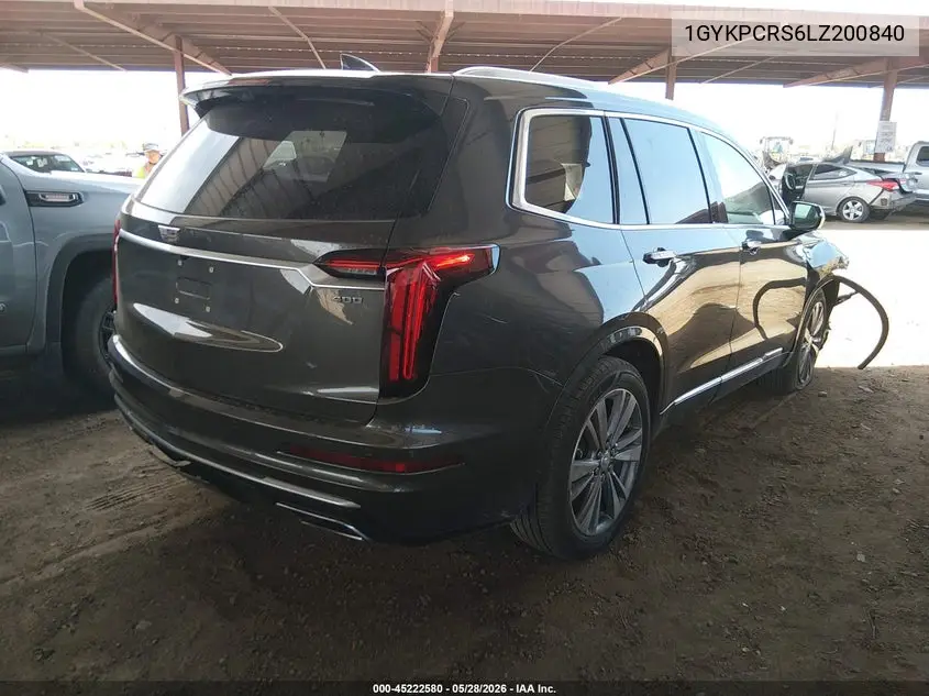 2020 Cadillac Xt6 Fwd Premium Luxury VIN: 1GYKPCRS6LZ200840 Lot: 45222580