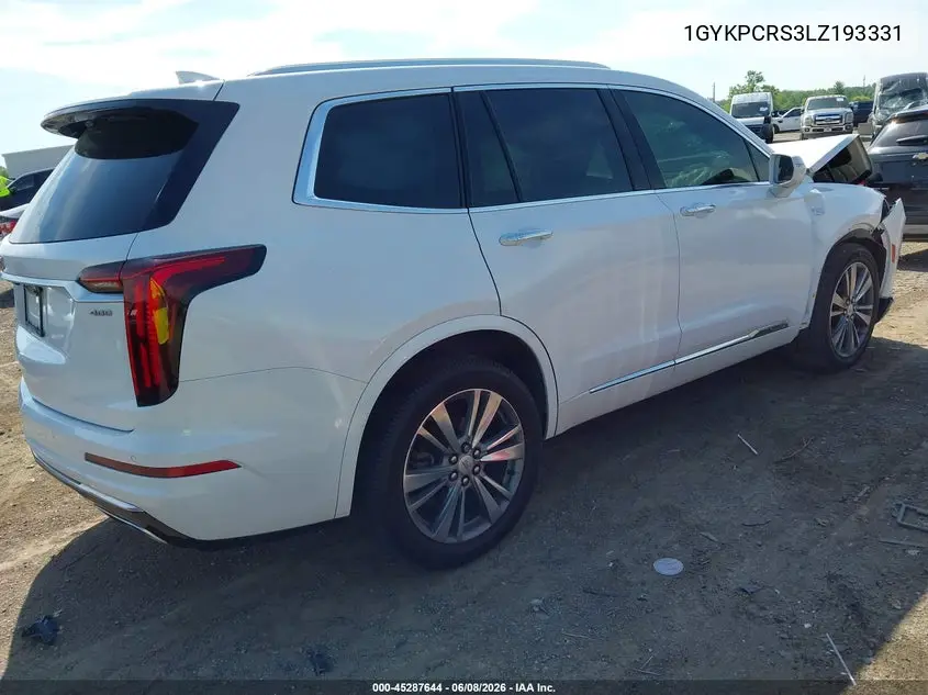 2020 Cadillac Xt6 Fwd Premium Luxury VIN: 1GYKPCRS3LZ193331 Lot: 45287644