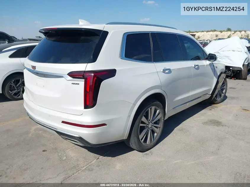 2021 Cadillac Xt6 Fwd Premium Luxury VIN: 1GYKPCRS1MZ224254 Lot: 44731815