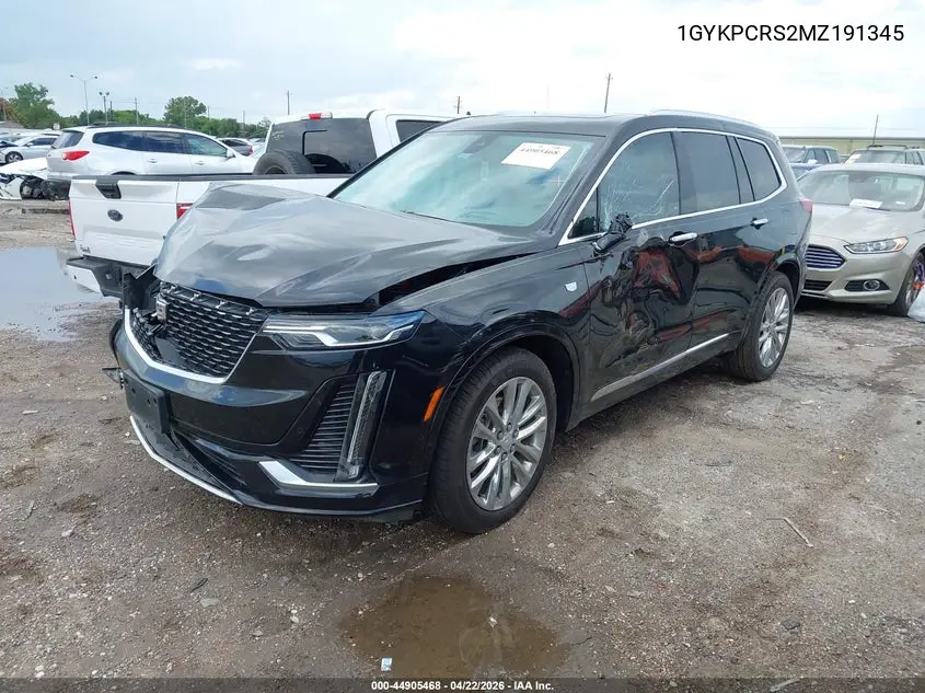 2021 Cadillac Xt6 Fwd Premium Luxury VIN: 1GYKPCRS2MZ191345 Lot: 44905468