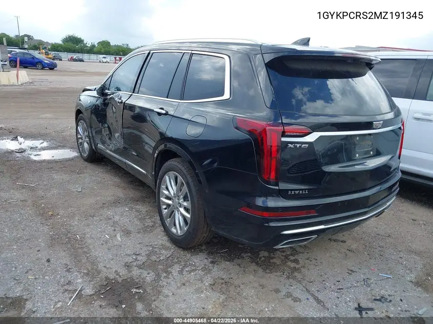 2021 Cadillac Xt6 Fwd Premium Luxury VIN: 1GYKPCRS2MZ191345 Lot: 44905468