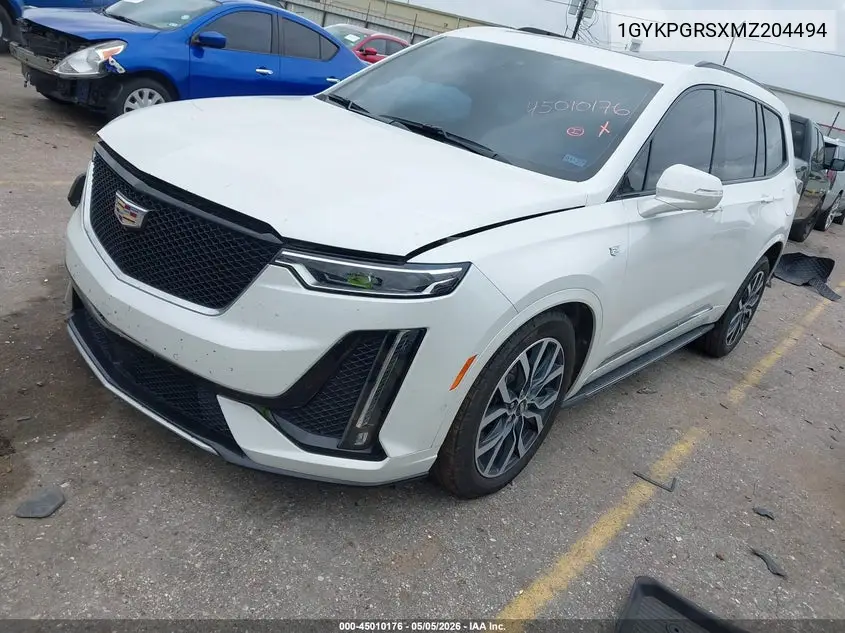 2021 Cadillac Xt6 Awd Sport VIN: 1GYKPGRSXMZ204494 Lot: 45010176