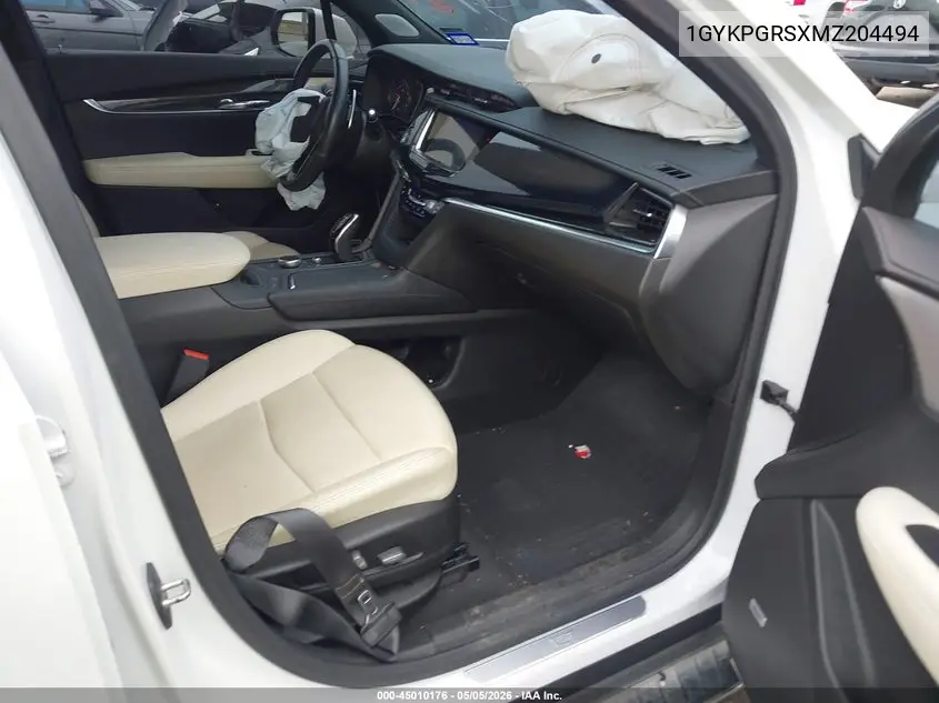 2021 Cadillac Xt6 Awd Sport VIN: 1GYKPGRSXMZ204494 Lot: 45010176
