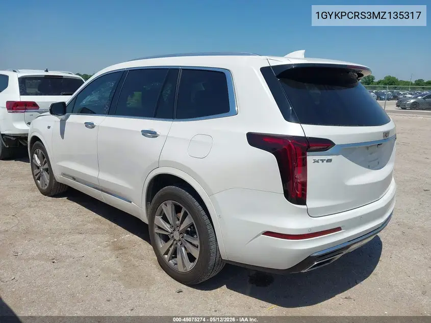 2021 Cadillac Xt6 Fwd Premium Luxury VIN: 1GYKPCRS3MZ135317 Lot: 45075274