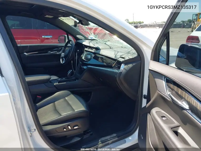 2021 Cadillac Xt6 Fwd Premium Luxury VIN: 1GYKPCRS3MZ135317 Lot: 45075274