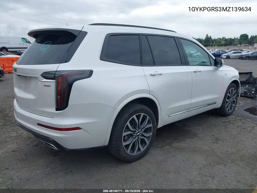 2021 Cadillac Xt6 Sport VIN: 1GYKPGRS3MZ139634 Lot: 45108771