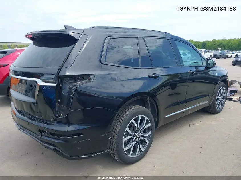 2021 Cadillac Xt6 Awd Sport VIN: 1GYKPHRS3MZ184188 Lot: 45114025