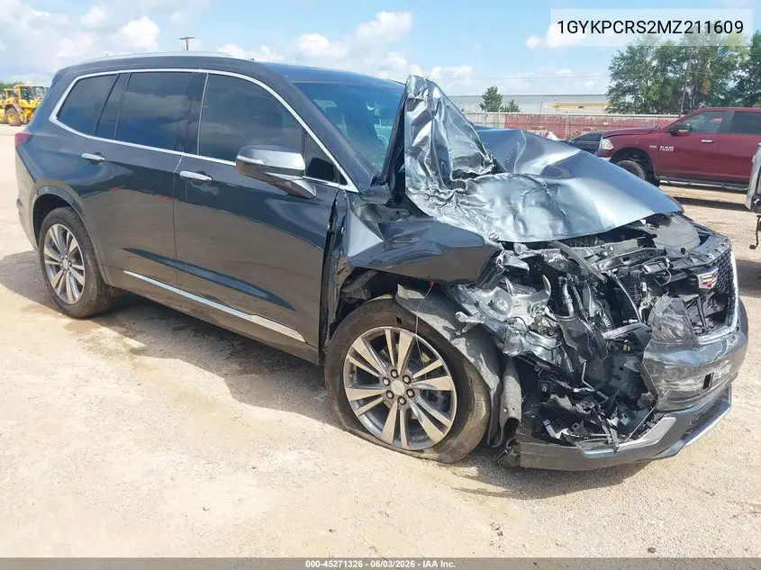 2021 Cadillac Xt6 Fwd Premium Luxury VIN: 1GYKPCRS2MZ211609 Lot: 45271326