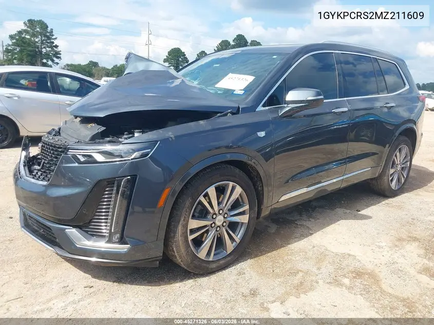 2021 Cadillac Xt6 Fwd Premium Luxury VIN: 1GYKPCRS2MZ211609 Lot: 45271326