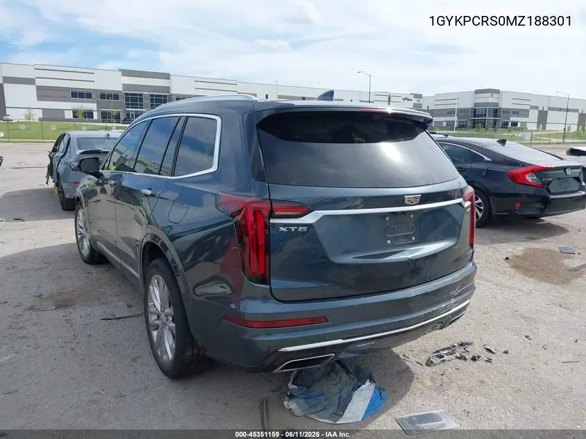2021 Cadillac Xt6 Fwd Premium Luxury VIN: 1GYKPCRS0MZ188301 Lot: 45351159