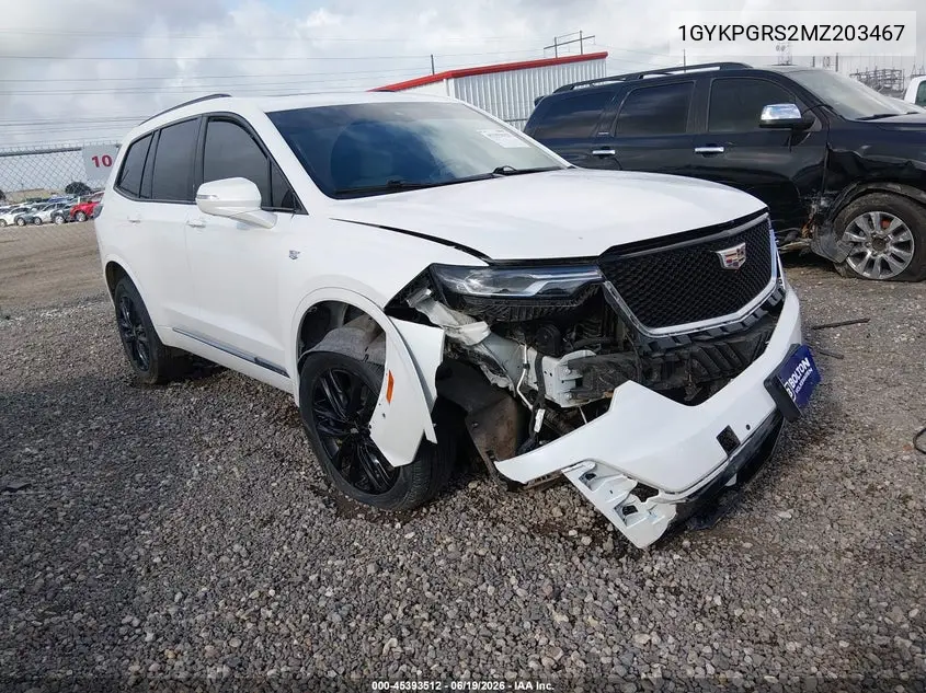 2021 Cadillac Xt6 Awd Sport VIN: 1GYKPGRS2MZ203467 Lot: 45393512