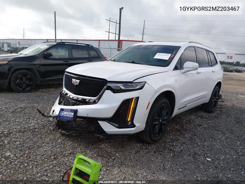 2021 Cadillac Xt6 Awd Sport VIN: 1GYKPGRS2MZ203467 Lot: 45393512