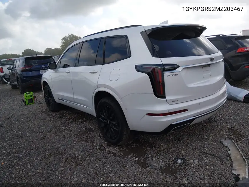 2021 Cadillac Xt6 Awd Sport VIN: 1GYKPGRS2MZ203467 Lot: 45393512