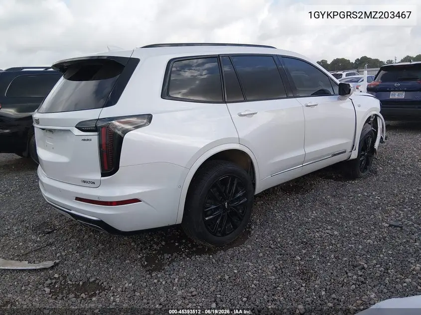 2021 Cadillac Xt6 Awd Sport VIN: 1GYKPGRS2MZ203467 Lot: 45393512