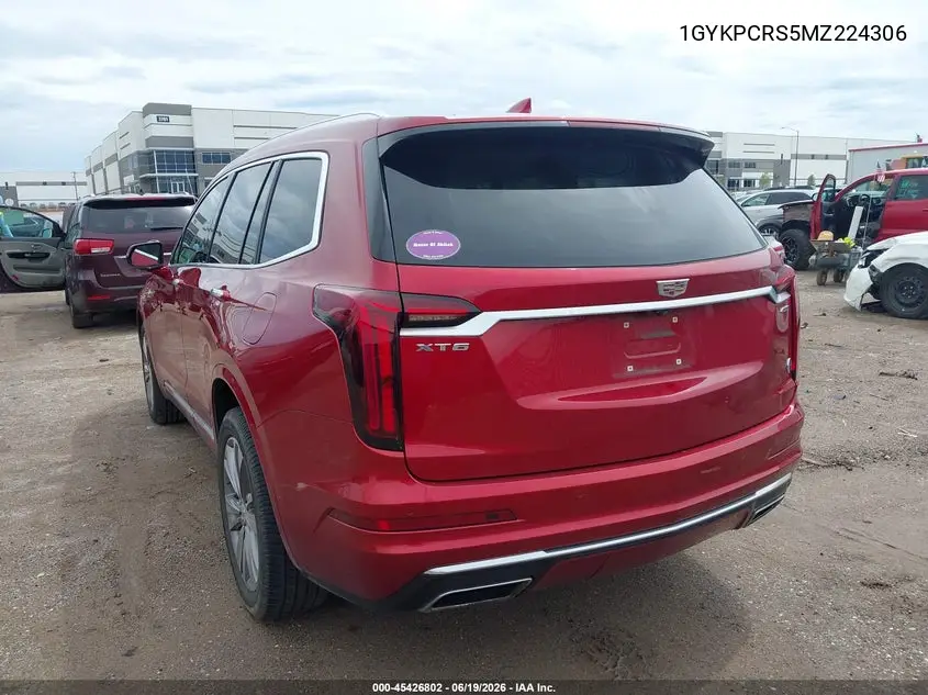 2021 Cadillac Xt6 Fwd Premium Luxury VIN: 1GYKPCRS5MZ224306 Lot: 45426802