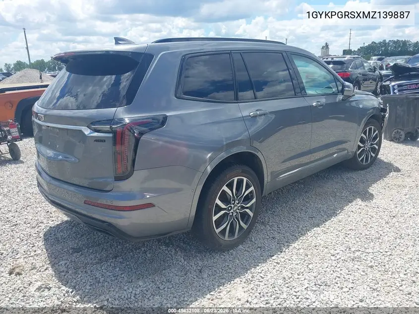 2021 Cadillac Xt6 Awd Sport VIN: 1GYKPGRSXMZ139887 Lot: 45432108