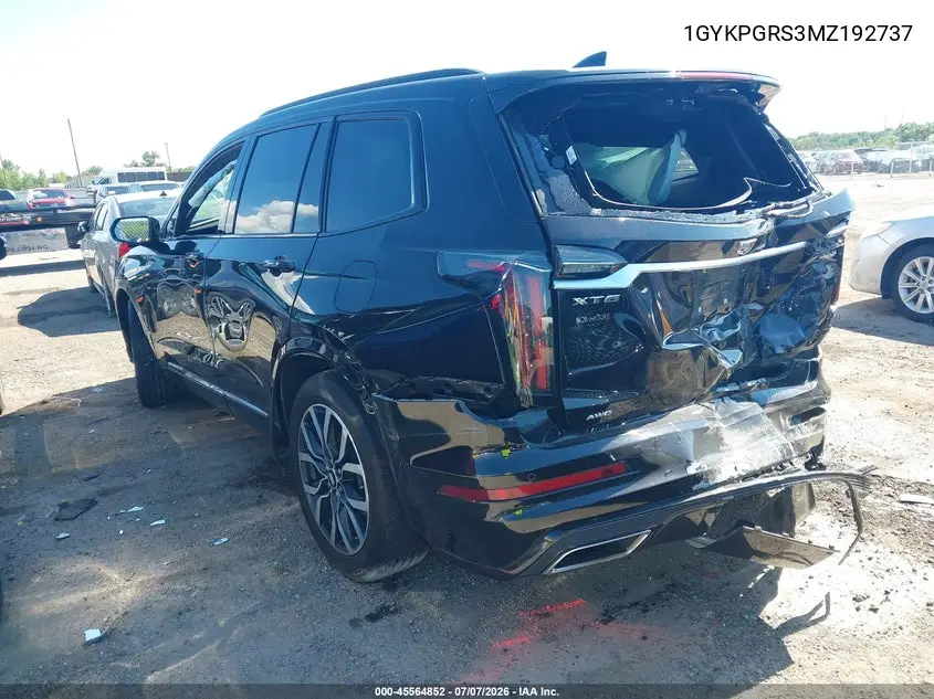 2021 Cadillac Xt6 Awd Sport VIN: 1GYKPGRS3MZ192737 Lot: 45564852