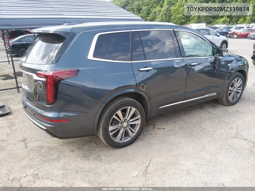 2021 Cadillac Xt6 Awd Premium Luxury VIN: 1GYKPDRS2MZ119874 Lot: 45574686