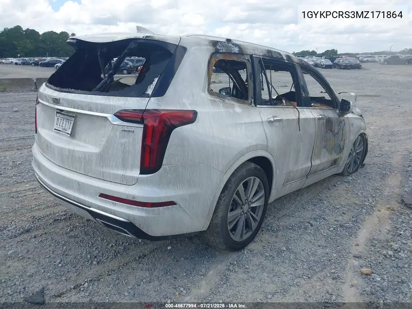 2021 Cadillac Xt6 Fwd Premium Luxury VIN: 1GYKPCRS3MZ171864 Lot: 45677994