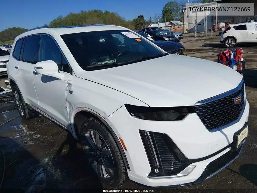 2022 Cadillac Xt6 Awd Premium Luxury VIN: 1GYKPDRS6NZ127669 Lot: 44885911