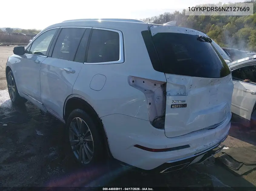 2022 Cadillac Xt6 Awd Premium Luxury VIN: 1GYKPDRS6NZ127669 Lot: 44885911