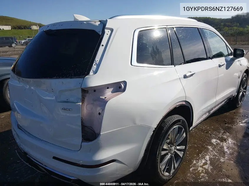 2022 Cadillac Xt6 Awd Premium Luxury VIN: 1GYKPDRS6NZ127669 Lot: 44885911