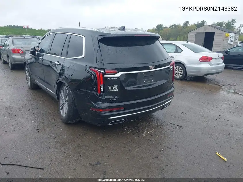 2022 Cadillac Xt6 Awd Premium Luxury VIN: 1GYKPDRS0NZ143382 Lot: 45064078