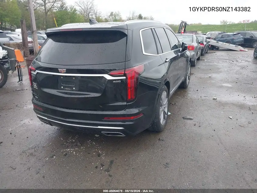 2022 Cadillac Xt6 Awd Premium Luxury VIN: 1GYKPDRS0NZ143382 Lot: 45064078