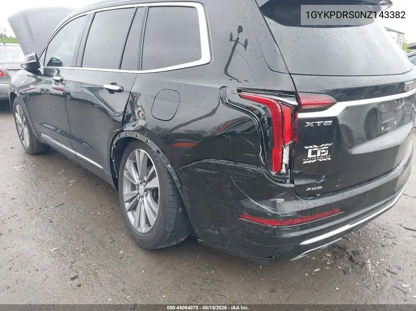 2022 Cadillac Xt6 Awd Premium Luxury VIN: 1GYKPDRS0NZ143382 Lot: 45064078