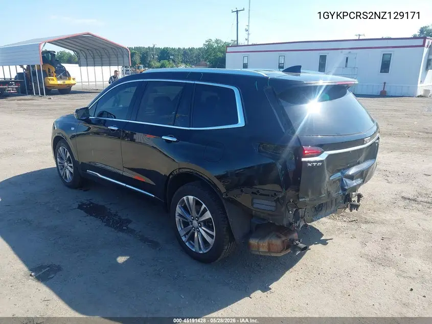 2022 Cadillac Xt6 Fwd Premium Luxury VIN: 1GYKPCRS2NZ129171 Lot: 45191428
