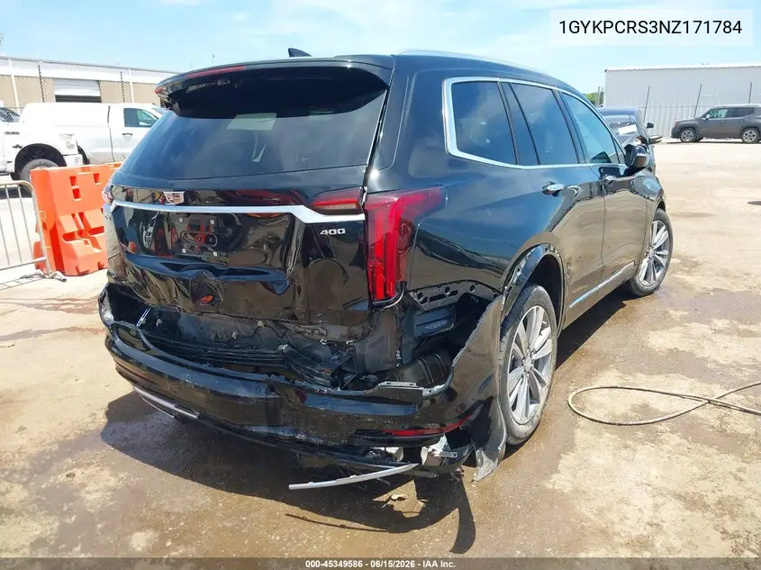 2022 Cadillac Xt6 Fwd Premium Luxury VIN: 1GYKPCRS3NZ171784 Lot: 45349586