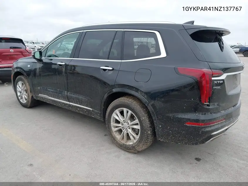 2022 Cadillac Xt6 Fwd Luxury VIN: 1GYKPAR41NZ137767 Lot: 45397344