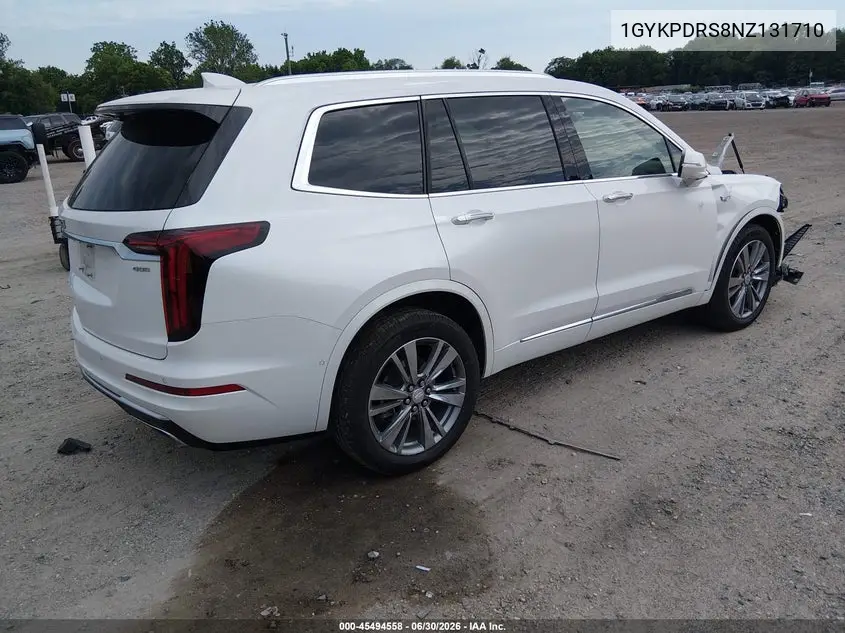 2022 Cadillac Xt6 Awd Premium Luxury VIN: 1GYKPDRS8NZ131710 Lot: 45494558