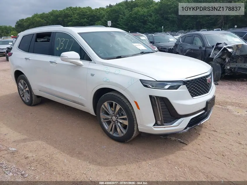 2022 Cadillac Xt6 Awd Premium Luxury VIN: 1GYKPDRS3NZ178837 Lot: 45502377