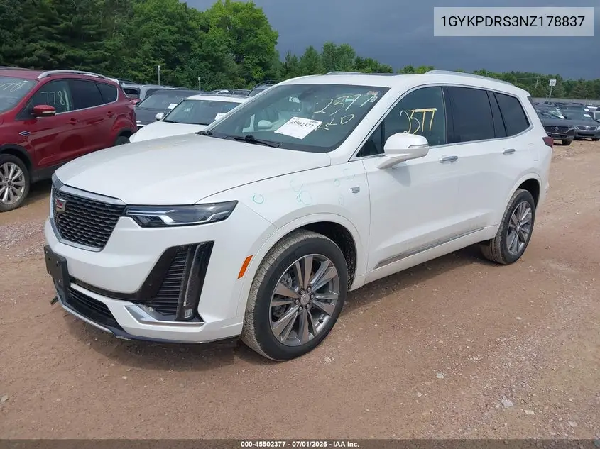 2022 Cadillac Xt6 Awd Premium Luxury VIN: 1GYKPDRS3NZ178837 Lot: 45502377